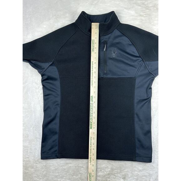 Spyder Pullover Men’s Large Black Bandit Half 1/2 Zip Jacket Sweatshirt 1619902 - Picture 5 of 10